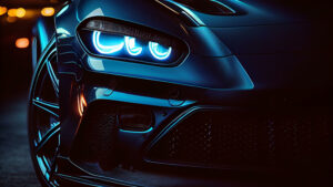 Focused on a xenon headlight