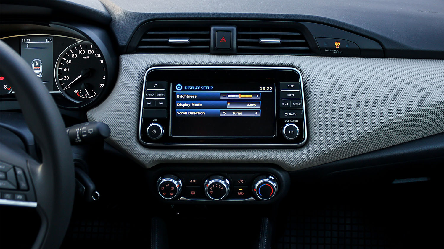 A car stereo system.