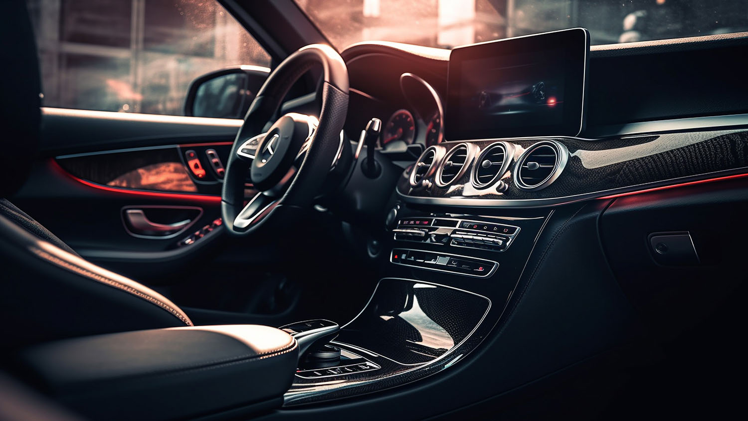 The interior of a BMW car